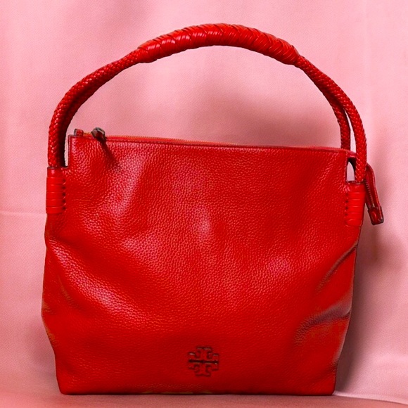 Tory Burch Taylor Hobo Leather Bag Poppy Red NWT - Picture 3 of 7